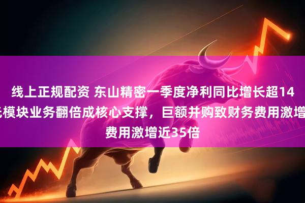 线上正规配资 东山精密一季度净利同比增长超143%：光模块业务翻倍成核心支撑，巨额并购致财务费用激增近35倍